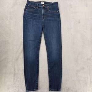 J.Crew Toothpick Jeans Womens 27 Blue Skinny Ankle Medium Wash Stretch Denim‎